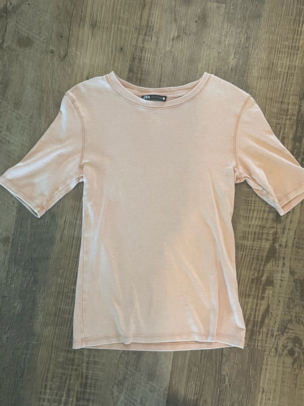 Zara Blush Clay Pink 3/4 sleeve  Crewneck Tee- super soft and thick